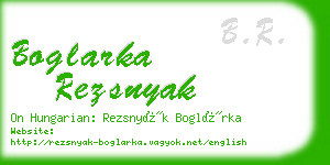 boglarka rezsnyak business card